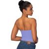 imageSunzel Womens Strapless Sexy Tube Top Double Lined Sleeveless Crop Top Summer Basic Bandeau Tops for Layering or Going OutPeriwinkle