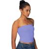imageSunzel Womens Strapless Sexy Tube Top Double Lined Sleeveless Crop Top Summer Basic Bandeau Tops for Layering or Going OutPeriwinkle