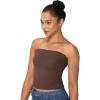 imageSunzel Womens Strapless Sexy Tube Top Double Lined Sleeveless Crop Top Summer Basic Bandeau Tops for Layering or Going OutSeal Brown