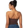 imageSunzel Womens Strapless Sexy Tube Top Double Lined Sleeveless Crop Top Summer Basic Bandeau Tops for Layering or Going OutSeal Brown