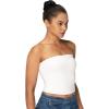 imageSunzel Womens Strapless Sexy Tube Top Double Lined Sleeveless Crop Top Summer Basic Bandeau Tops for Layering or Going OutWhite
