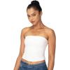 imageSunzel Womens Strapless Sexy Tube Top Double Lined Sleeveless Crop Top Summer Basic Bandeau Tops for Layering or Going OutWhite