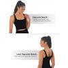 imageSunzfly Women Square Neck Sport Bra with Removable Pads Builtin Bra Crop Tank Top Summer Sleeveless Camisole Workout YogaBlack