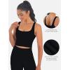 imageSunzfly Women Square Neck Sport Bra with Removable Pads Builtin Bra Crop Tank Top Summer Sleeveless Camisole Workout YogaBlack
