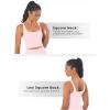 imageSunzfly Women Square Neck Sport Bra with Removable Pads Builtin Bra Crop Tank Top Summer Sleeveless Camisole Workout YogaCherry Blossom