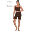 imageSunzfly Women Square Neck Sport Bra with Removable Pads Builtin Bra Crop Tank Top Summer Sleeveless Camisole Workout YogaChocolate