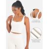 imageSunzfly Women Square Neck Sport Bra with Removable Pads Builtin Bra Crop Tank Top Summer Sleeveless Camisole Workout YogaCoconut Milk