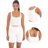 imageSunzfly Women Square Neck Sport Bra with Removable Pads Builtin Bra Crop Tank Top Summer Sleeveless Camisole Workout YogaCoconut Milk