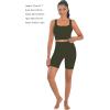 imageSunzfly Women Square Neck Sport Bra with Removable Pads Builtin Bra Crop Tank Top Summer Sleeveless Camisole Workout YogaForest Night