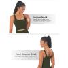 imageSunzfly Women Square Neck Sport Bra with Removable Pads Builtin Bra Crop Tank Top Summer Sleeveless Camisole Workout YogaForest Night