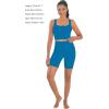 imageSunzfly Women Square Neck Sport Bra with Removable Pads Builtin Bra Crop Tank Top Summer Sleeveless Camisole Workout YogaFrench Blue