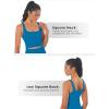 imageSunzfly Women Square Neck Sport Bra with Removable Pads Builtin Bra Crop Tank Top Summer Sleeveless Camisole Workout YogaFrench Blue