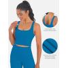 imageSunzfly Women Square Neck Sport Bra with Removable Pads Builtin Bra Crop Tank Top Summer Sleeveless Camisole Workout YogaFrench Blue