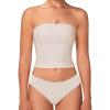imageSunzel Womens Strapless Sexy Tube Top Double Lined Sleeveless Crop Top Summer Basic Bandeau Tops for Layering or Going OutBeige