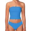 imageSunzel Womens Strapless Sexy Tube Top Double Lined Sleeveless Crop Top Summer Basic Bandeau Tops for Layering or Going OutClassic Blue