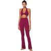 imageSunzel Womens Halter Neck Sports Bra Twist Front Yoga Crop Top with Removable Pads Open Back V Neck Bra for Gym WorkoutSangria
