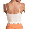 imageSunzel Tank Top for Women V Neck Seamless Ribbed Crop Camisole with RufflesBeigegrey