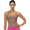 imageSunzel Tank Top for Women V Neck Seamless Ribbed Crop Camisole with RufflesBlack  Brown