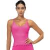 imageSunzel Tank Top for Women V Neck Seamless Ribbed Crop Camisole with RufflesBlack  Hot Pink