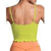 imageSunzel Tank Top for Women V Neck Seamless Ribbed Crop Camisole with RufflesBlack  Sprout Green
