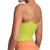 imageSunzel Tank Top for Women V Neck Seamless Ribbed Crop Camisole with RufflesBlack  Sprout Green