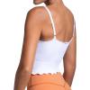 imageSunzel Tank Top for Women V Neck Seamless Ribbed Crop Camisole with RufflesBlack  White