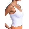 imageSunzel Tank Top for Women V Neck Seamless Ribbed Crop Camisole with RufflesBlack  White