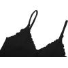 imageSunzel Tank Top for Women V Neck Seamless Ribbed Crop Camisole with RufflesBlack