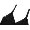 imageSunzel Tank Top for Women V Neck Seamless Ribbed Crop Camisole with RufflesBlack