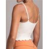 imageSunzel Tank Top for Women V Neck Seamless Ribbed Crop Camisole with RufflesBlackbeige