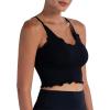 imageSunzel Tank Top for Women V Neck Seamless Ribbed Crop Camisole with RufflesBlackgrey