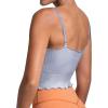imageSunzel Tank Top for Women V Neck Seamless Ribbed Crop Camisole with RufflesBlackgrey