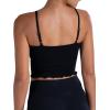 imageSunzel Tank Top for Women V Neck Seamless Ribbed Crop Camisole with RufflesBlackred
