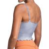 imageSunzel Tank Top for Women V Neck Seamless Ribbed Crop Camisole with RufflesGrey