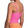 imageSunzel Tank Top for Women V Neck Seamless Ribbed Crop Camisole with RufflesHot Pink