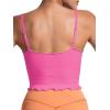 imageSunzel Tank Top for Women V Neck Seamless Ribbed Crop Camisole with RufflesHot Pinklavender