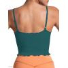 imageSunzel Tank Top for Women V Neck Seamless Ribbed Crop Camisole with RufflesRedteal