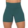 imageSunzel No Front Seam High Waist Biker Shorts for Women Squat Proof Yoga Workout Gym Bike ShortsForest Green