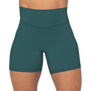 imageSunzel No Front Seam High Waist Biker Shorts for Women Squat Proof Yoga Workout Gym Bike ShortsForest Green
