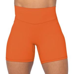 imageSunzel No Front Seam High Waist Biker Shorts for Women Squat Proof Yoga Workout Gym Bike ShortsOrange