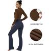 imageSunzel Long Sleeve Fitted Basic T Shirts for Women Crew Neck Basic Tee Cute Trendy Fall Crop Going Out Tops Tight TeesBrown