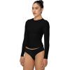 imageSunzel Long Sleeve T Shirts for Women with Crew Neck Double Lined Tops Slim Fit Basic Tee Casual Undershirt OutfitsBlack