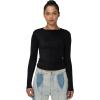 imageSunzel Long Sleeve T Shirts for Women with Crew Neck Double Lined Tops Slim Fit Basic Tee Casual Undershirt OutfitsBlack