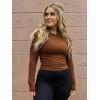 imageSunzel Long Sleeve T Shirts for Women with Crew Neck Double Lined Tops Slim Fit Basic Tee Casual Undershirt OutfitsSeal Brown