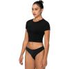 imageSunzel Short Sleeve Fitted Basic T Shirts for Women Soft Crew Neck Basic Crop Tee Cute Trendy Summer Tops Tight TeesBlack