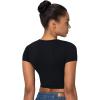 imageSunzel Short Sleeve Fitted Basic T Shirts for Women Soft Crew Neck Basic Crop Tee Cute Trendy Summer Tops Tight TeesBlack