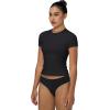 imageSunzel Short Sleeve Shirts for Women Slim Fit Double Lined T Shirt with Crew Neck Basic Summer Tops for Workout ampamp CasualBlack