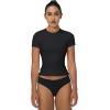 imageSunzel Short Sleeve Shirts for Women Slim Fit Double Lined T Shirt with Crew Neck Basic Summer Tops for Workout ampamp CasualBlack