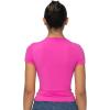 imageSunzel Short Sleeve Shirts for Women Slim Fit Double Lined T Shirt with Crew Neck Basic Summer Tops for Workout ampamp CasualHot Pink