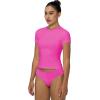 imageSunzel Short Sleeve Shirts for Women Slim Fit Double Lined T Shirt with Crew Neck Basic Summer Tops for Workout ampamp CasualHot Pink